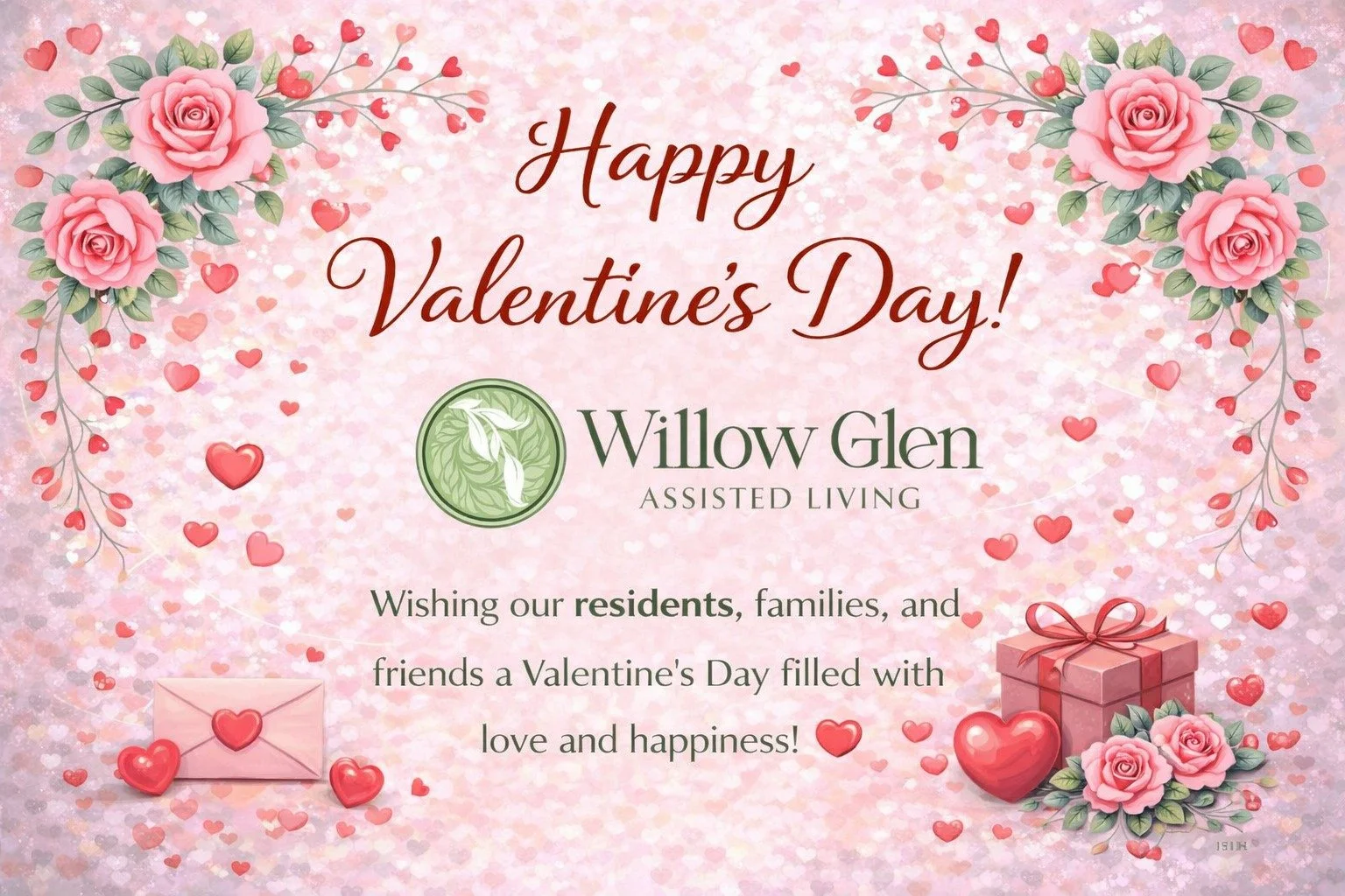 💖 Happy Valentine&rsquo;s Day from Willow Glen Assisted Living! 💖

Today we&rsquo;re celebrating the love, kindness, and meaningful connections that make Willow Glen such a special place to call home. 🌸💞 From thoughtful moments to shared smiles, 