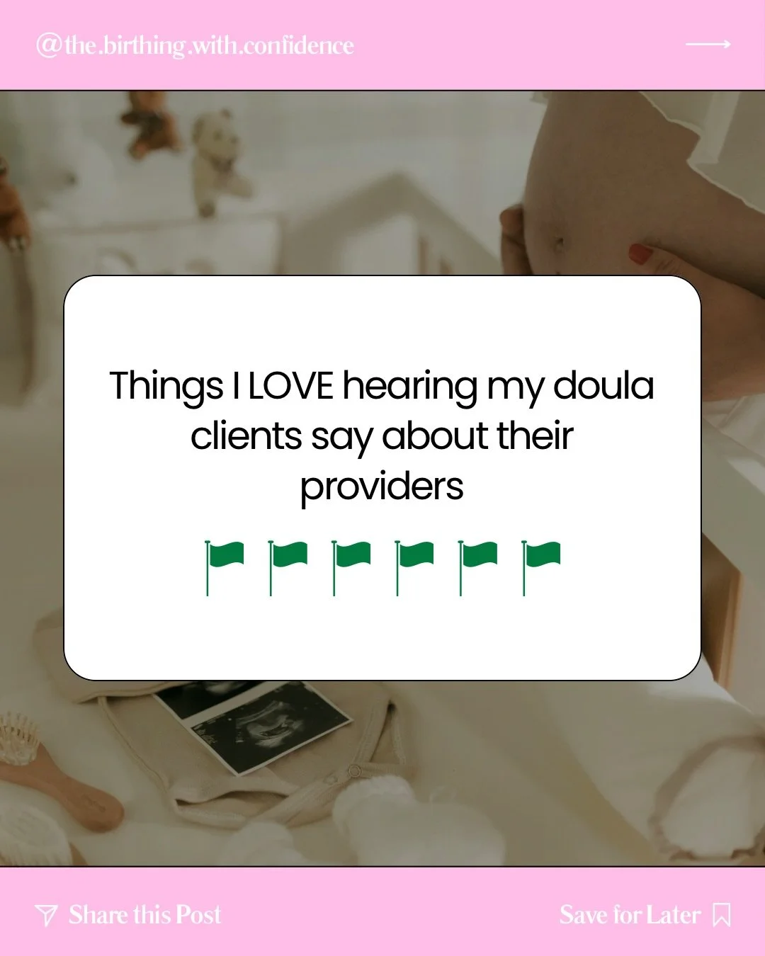 I hear a LOT about provider appointments during my prenatals 😂

And sometimes my clients will tell me about a conversation they had with their provider and I&rsquo;m immediately thinking, yes. This is what I want for you.

Not because their provider