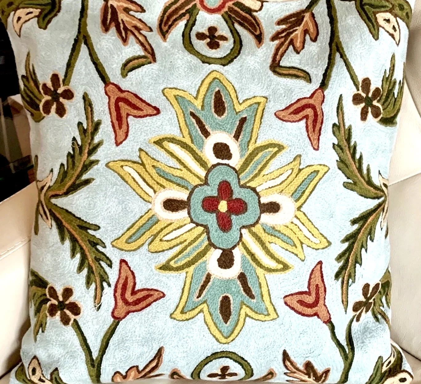 Serene Hilltop Flowers Pillow Cover