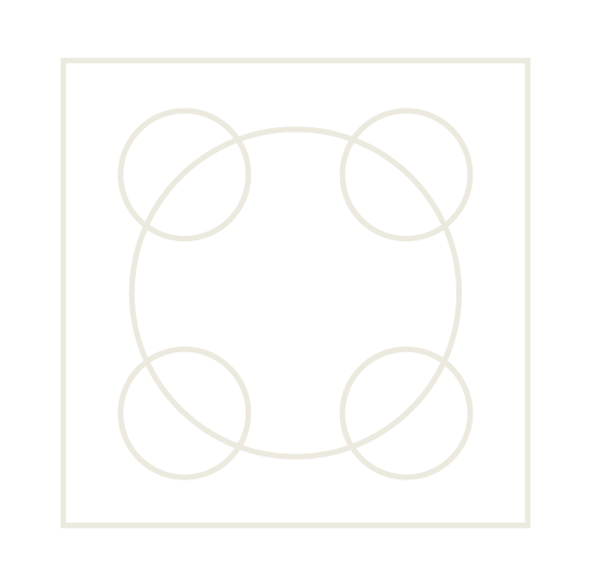 An abstract outline icon with a rainbow-shaped pattern within a circle shape.