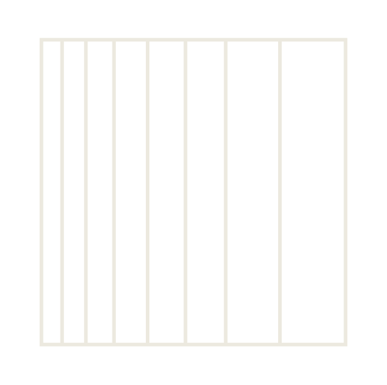 An abstract outline icon of a circle sliced into different proportions on the left and right sides, like a pizza.