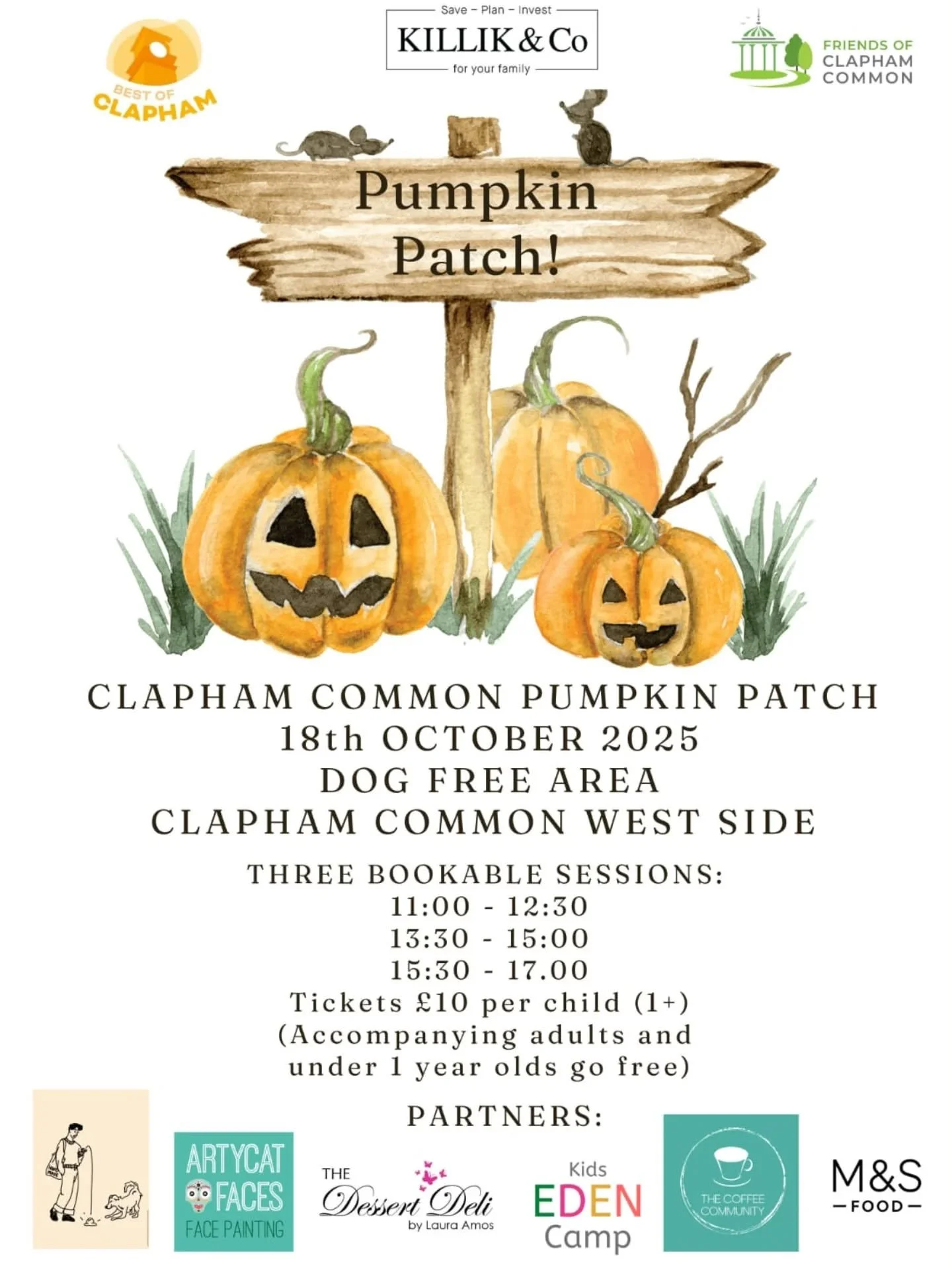 LAST FEW TICKETS AVAILABLE FOR THE FRIENDS OF CLAPHAM COMMON PUMPKIN PATCH - LINK IN BIO