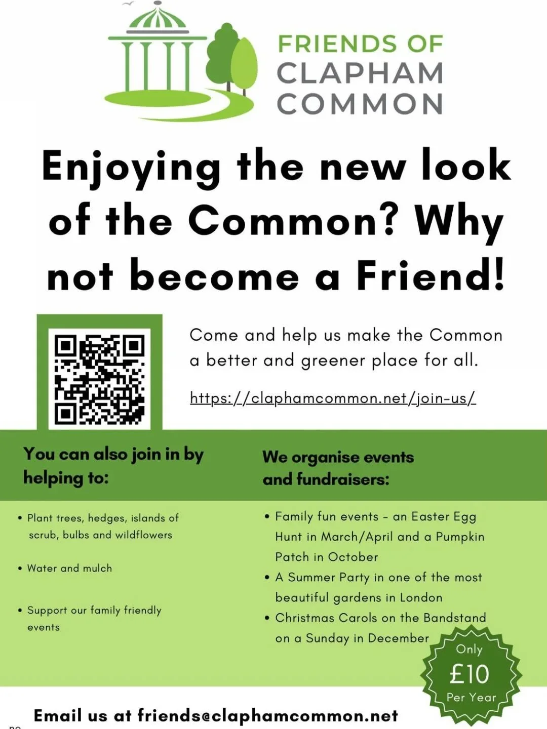 Do you like what you see? Do you support the work we are doing on Clapham Common?  Become a friend! (link in bio)