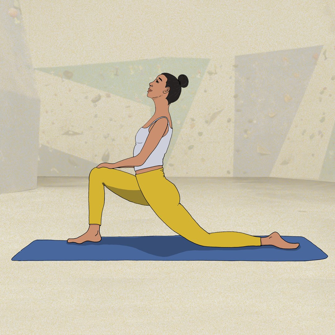 Woman warming up before climbing