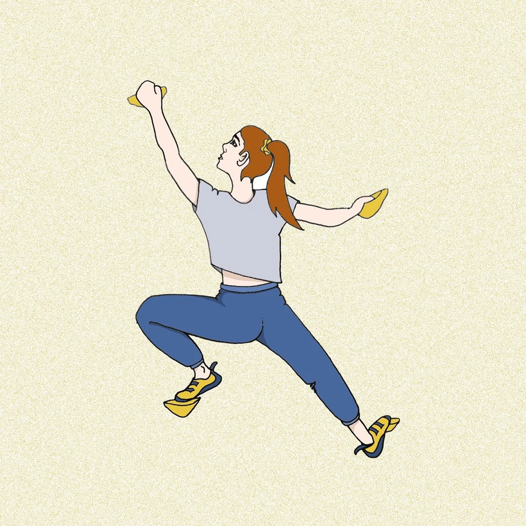 Girl climbing in an indoor gym