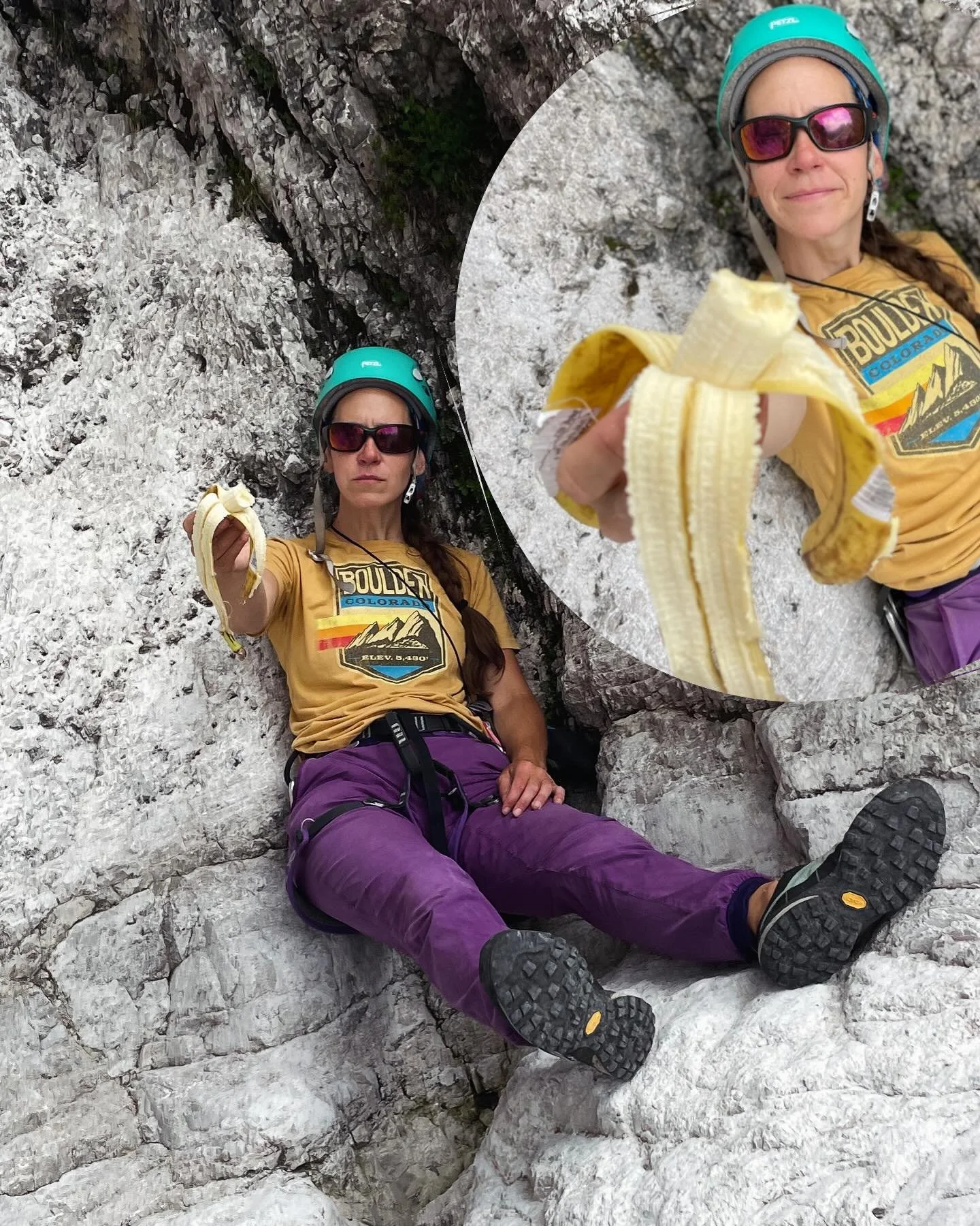 🧗The Moment you realise that you climb with a pro!  Wonderful day climbing on Moiazza Dolomites, on the super classic Via Decima🙈 #climb #monkey #climbing #tradclimbing #womenempowerment #partner #partnerincrime #dolomites