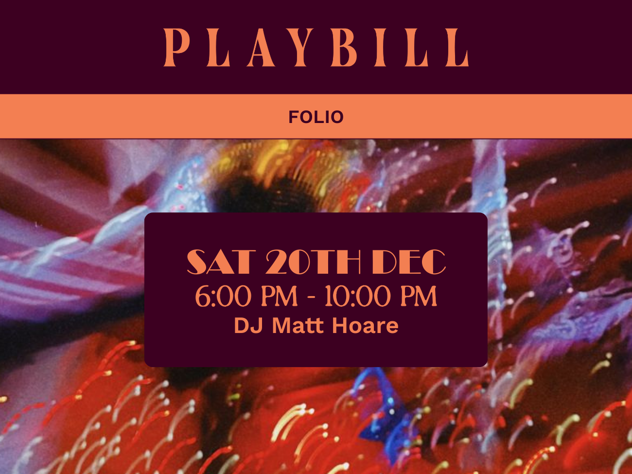 Saturday 20th Dec | DJ Matt Hoare