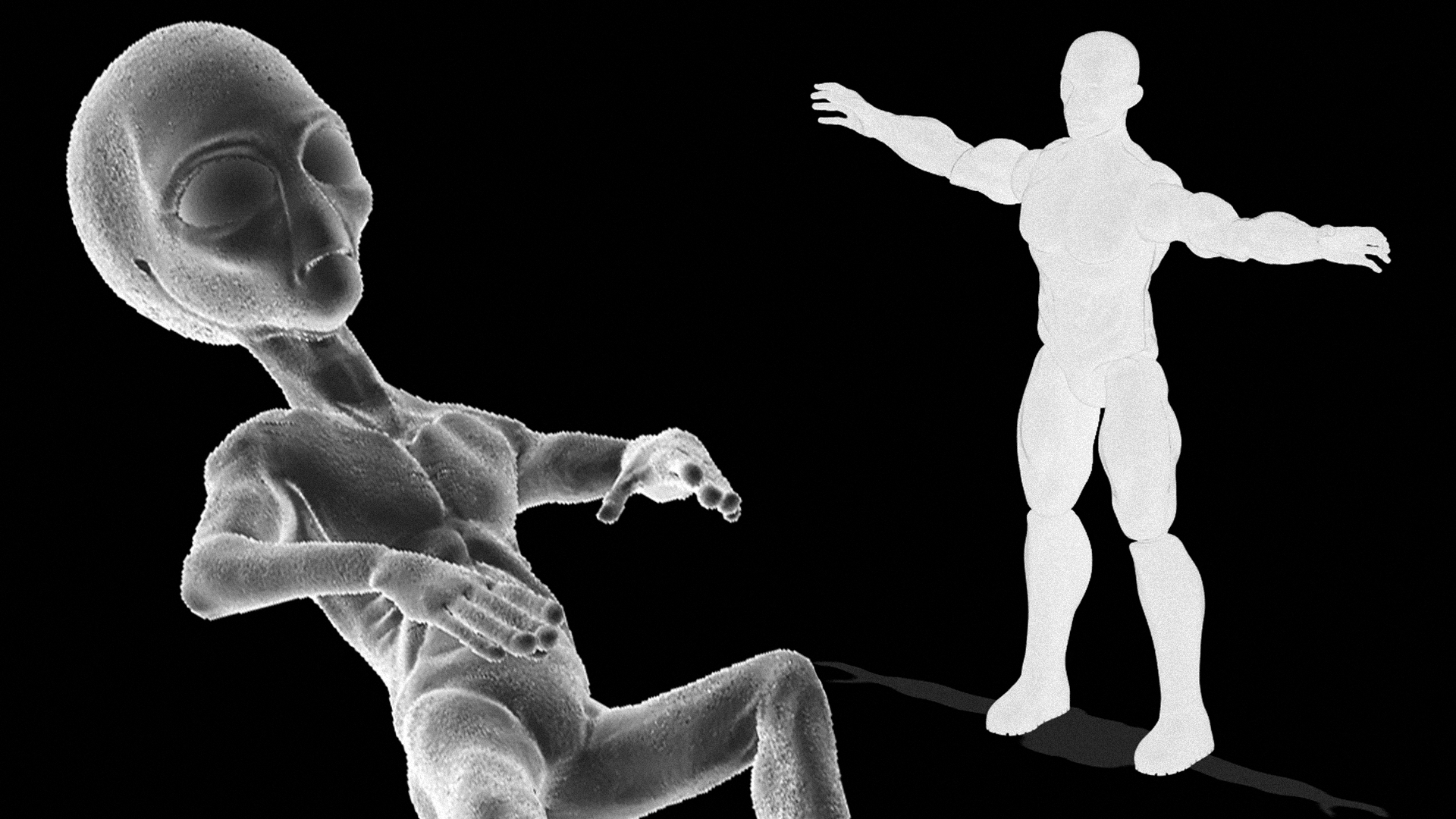 3D Models Alien and Action Human