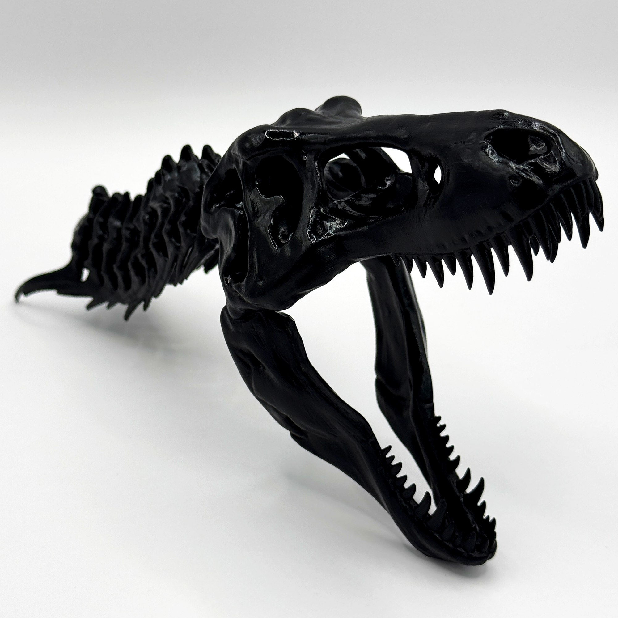 T-Rex Glossy Black Skull Art Figure