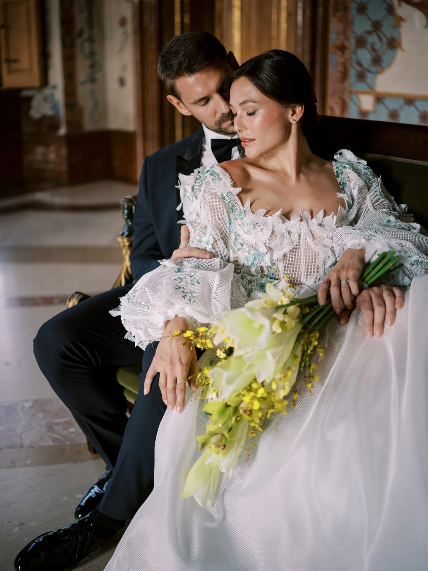 Where love rests quietly between two hearts.💛🌟

Wedding Planning and Design: @averybelovedwedding @elicardich @weddingbusinessclub.official 
Bridal Gown: @madebride @dimitra_antonea
Groom&rsquo;s attire: @scalawear
Florals: @hanaholdener 
Stationer