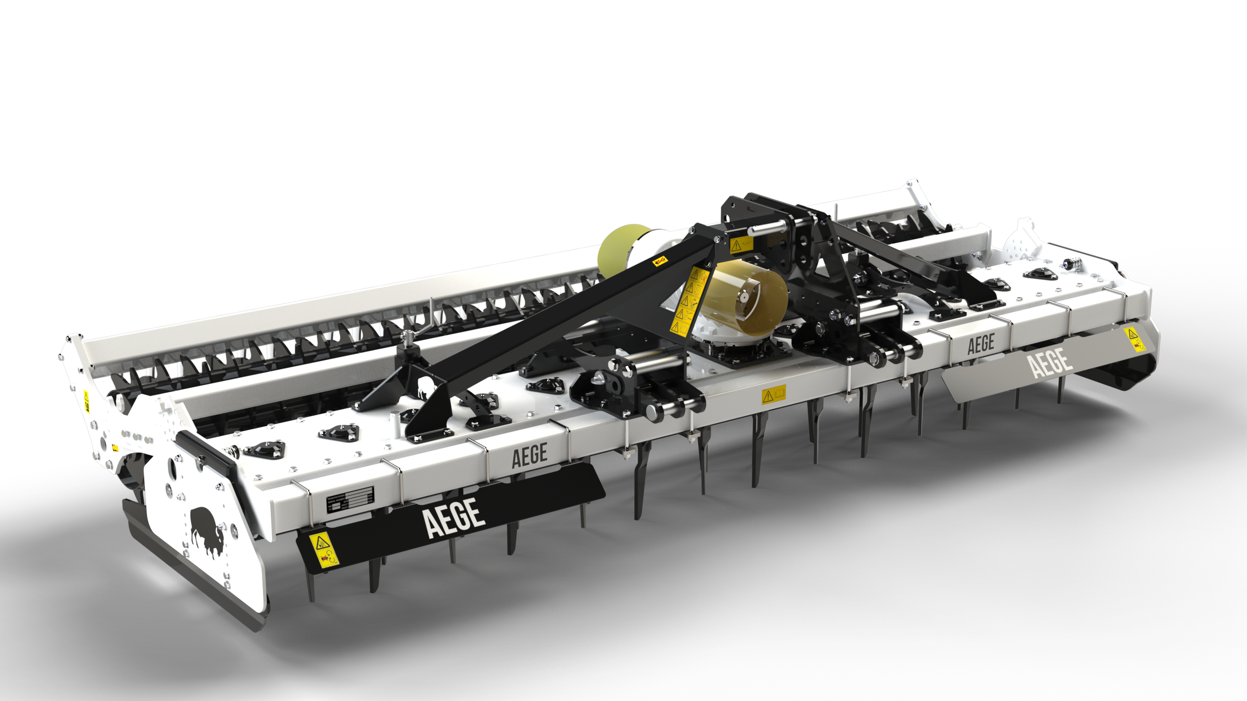 Aege Design & Engineering power harrow for agricultural soil preparation.