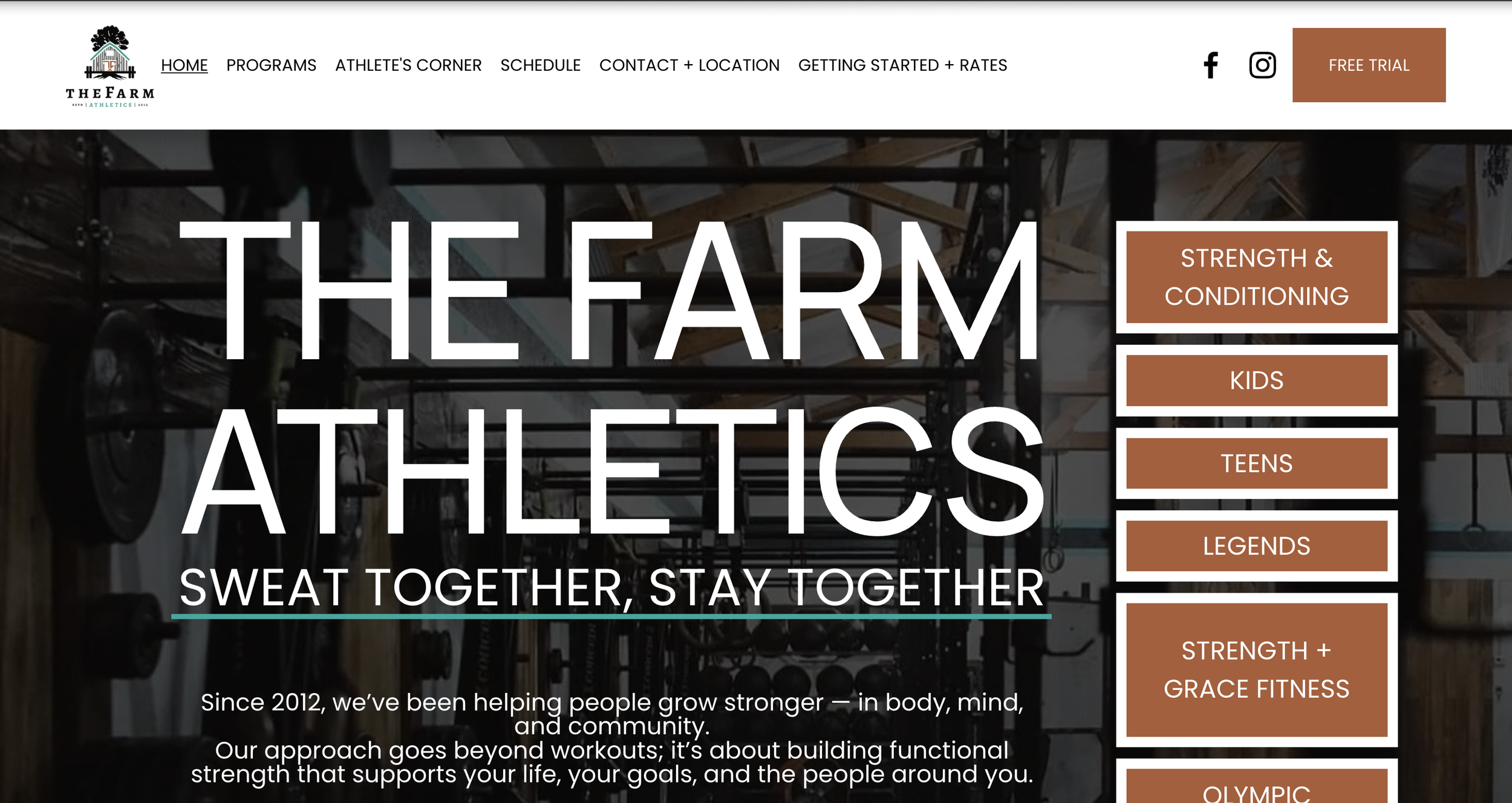 The Farm Athletics Website Home Page