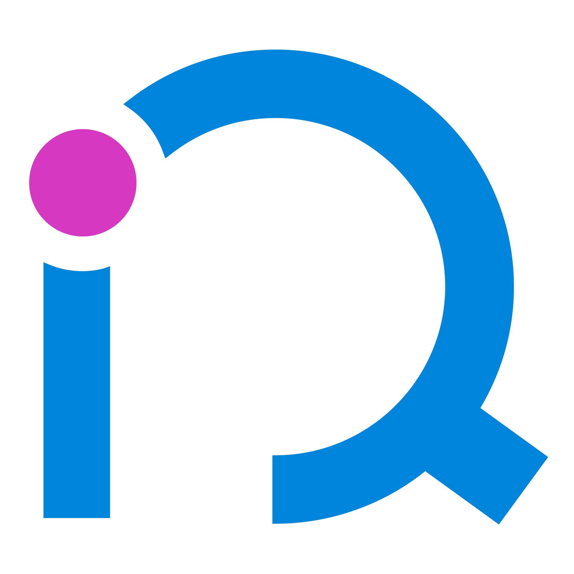 Amorphiq Logo with a blue lowercase 'i', and 'Q'.
