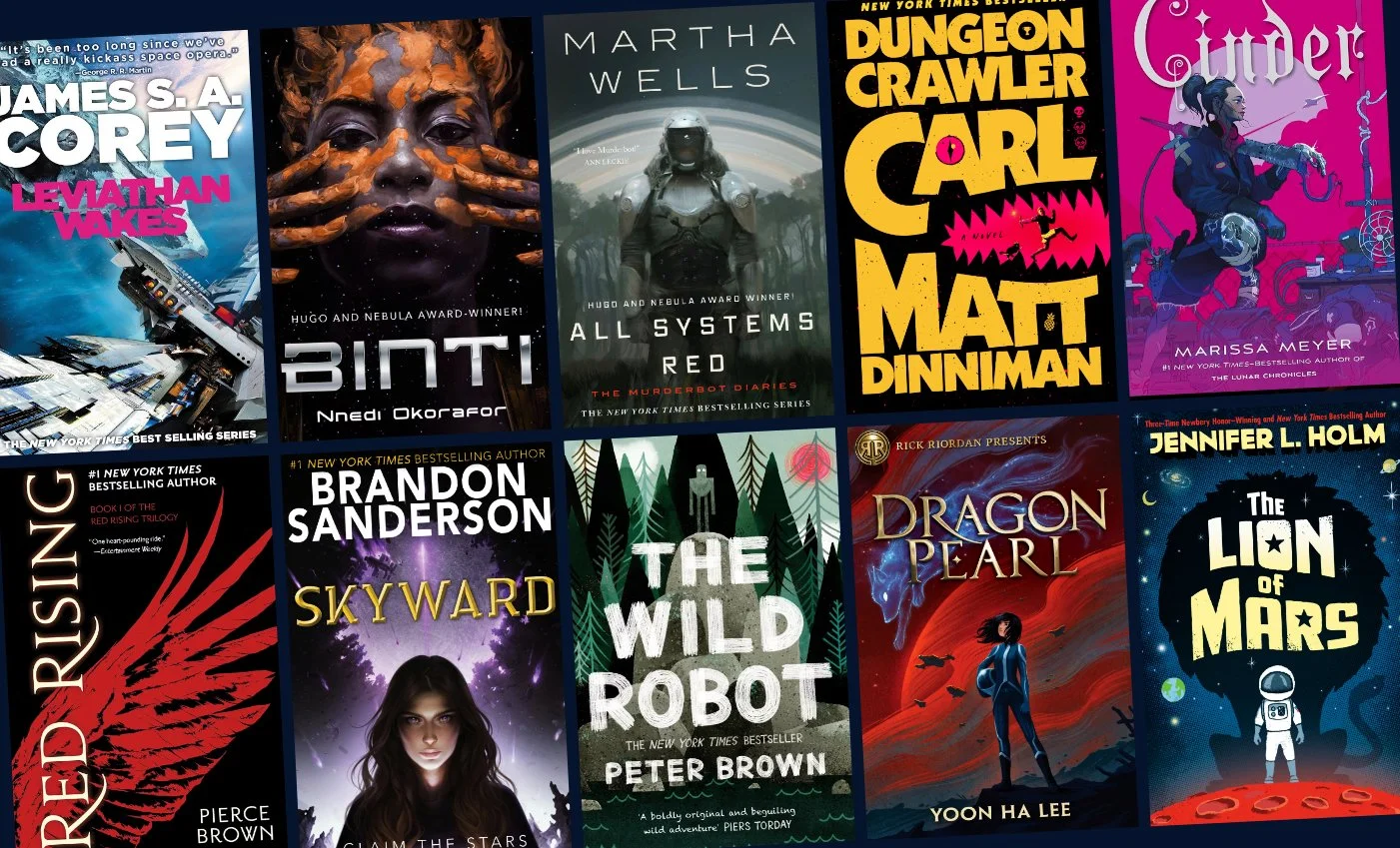Covers of ten sci-fi novels.