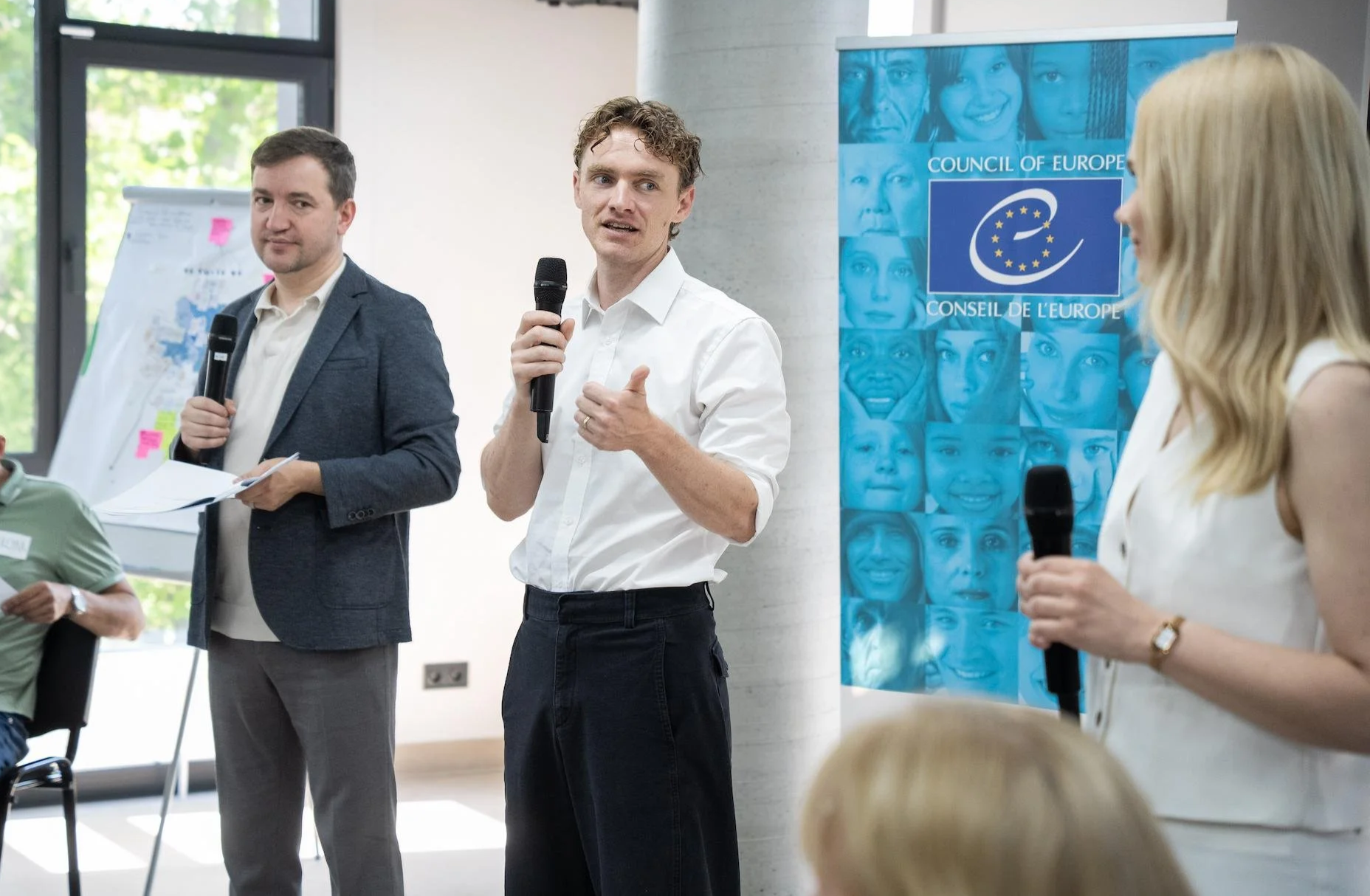 Left to right: Oleksandr Solontay, Kyle Redman, and Daryna Sokolova.
