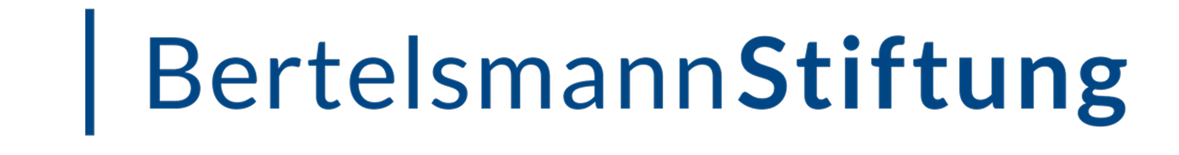The logo of Bertelsmann Stiftung, a German foundation, with its name in blue text.