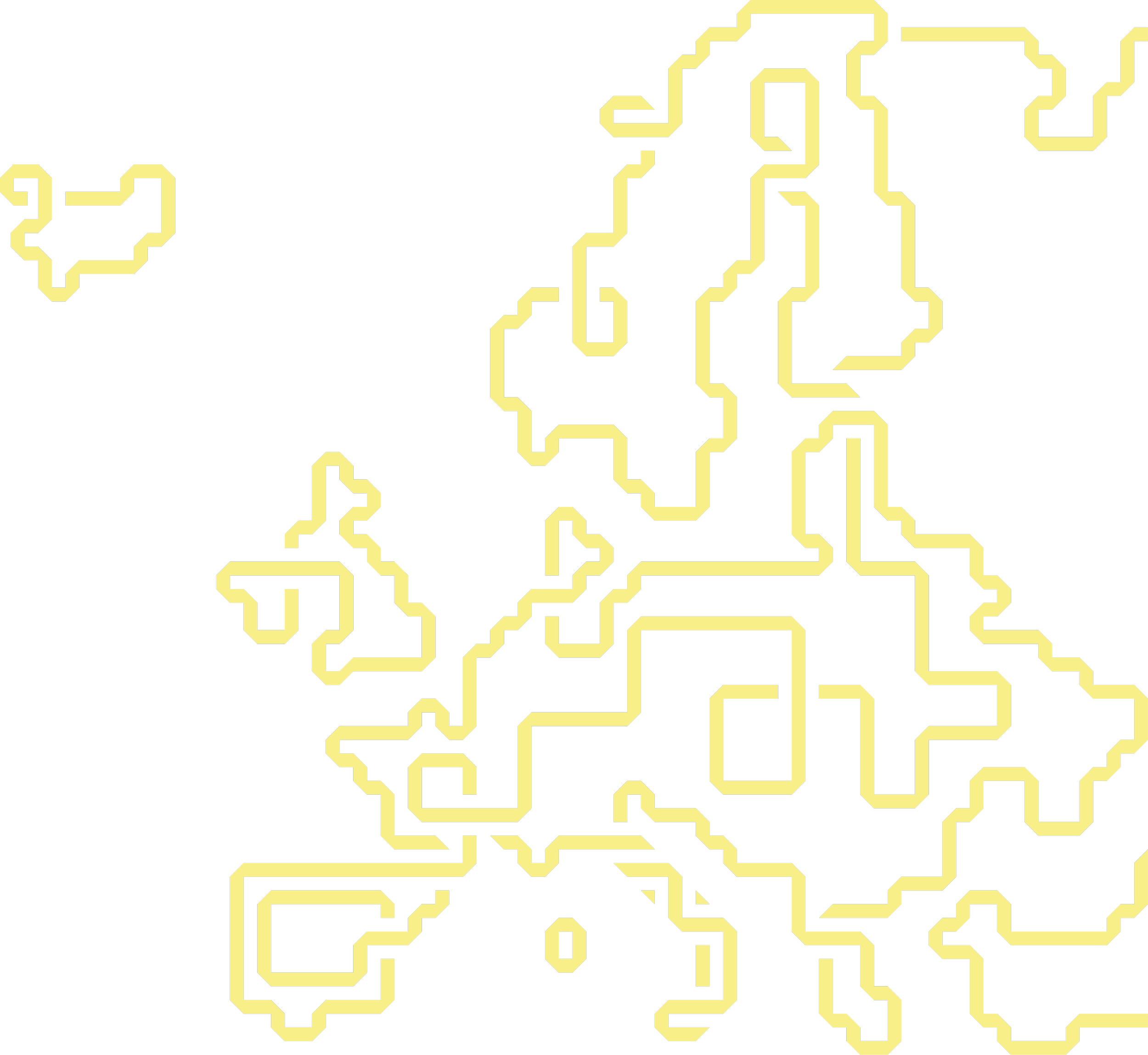 Illustration of a stylised version of a map of Europe.