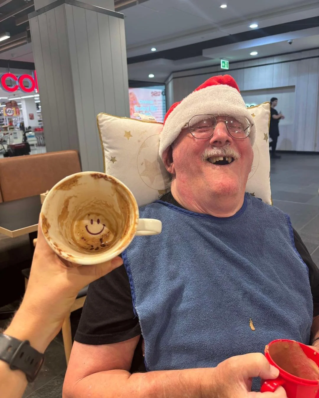 All smiles with Kev!! 😄

You&rsquo;ll never meet a more joyful man than Kev! 

These smiles are all for his favourite things; coffee, cheesecake, walks along Nobby&rsquo;s break wall, and going to Charlestown square where he&rsquo;s made friends wit