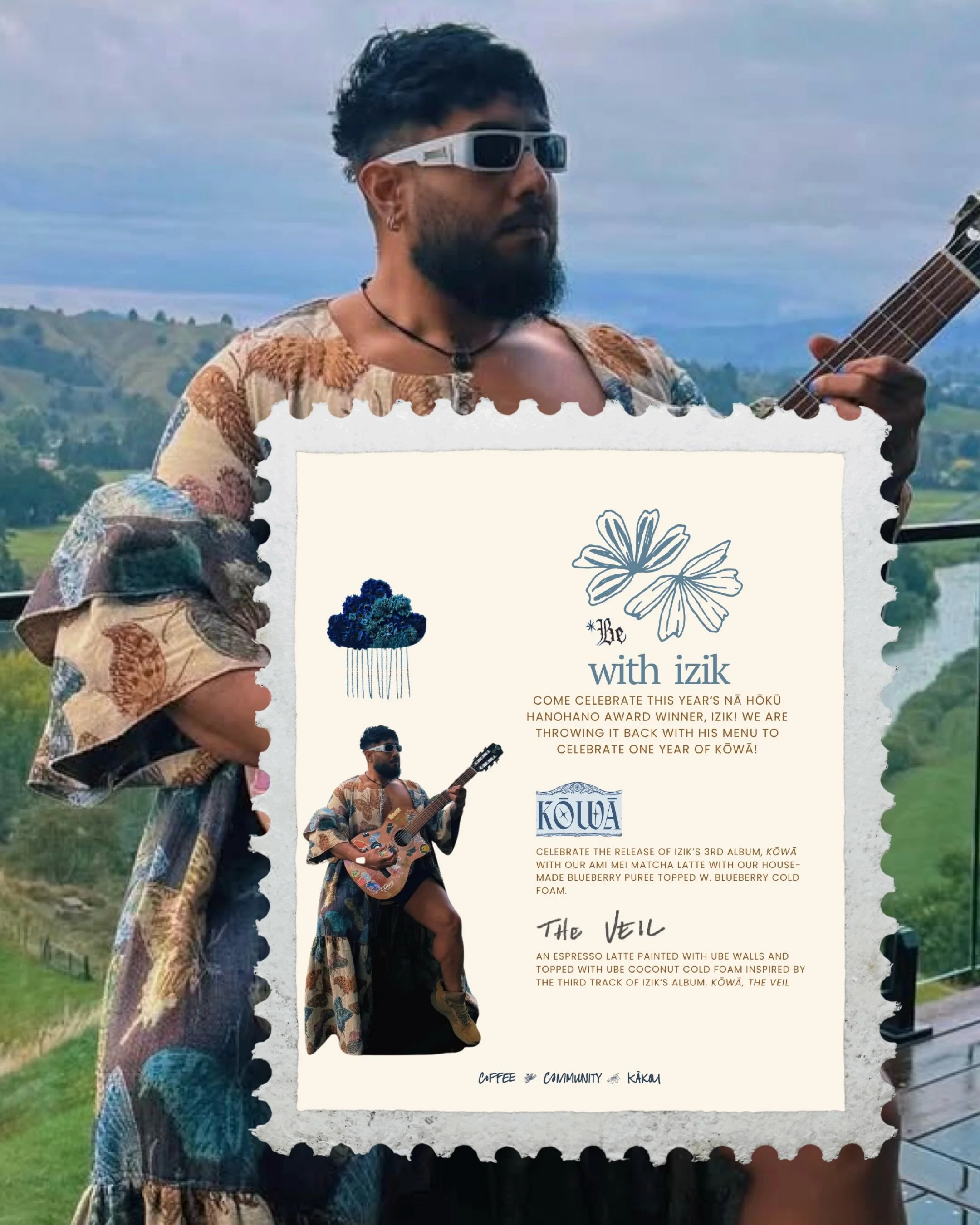 come celebrate our favorite, most famous BE.rista! @izikfamous! now through saturday, we are running his menu back in celebration of the one year anniversary of his album, KŌWĀ and his win as this year's @nahokuhanohanoawards male vocalist of the yea
