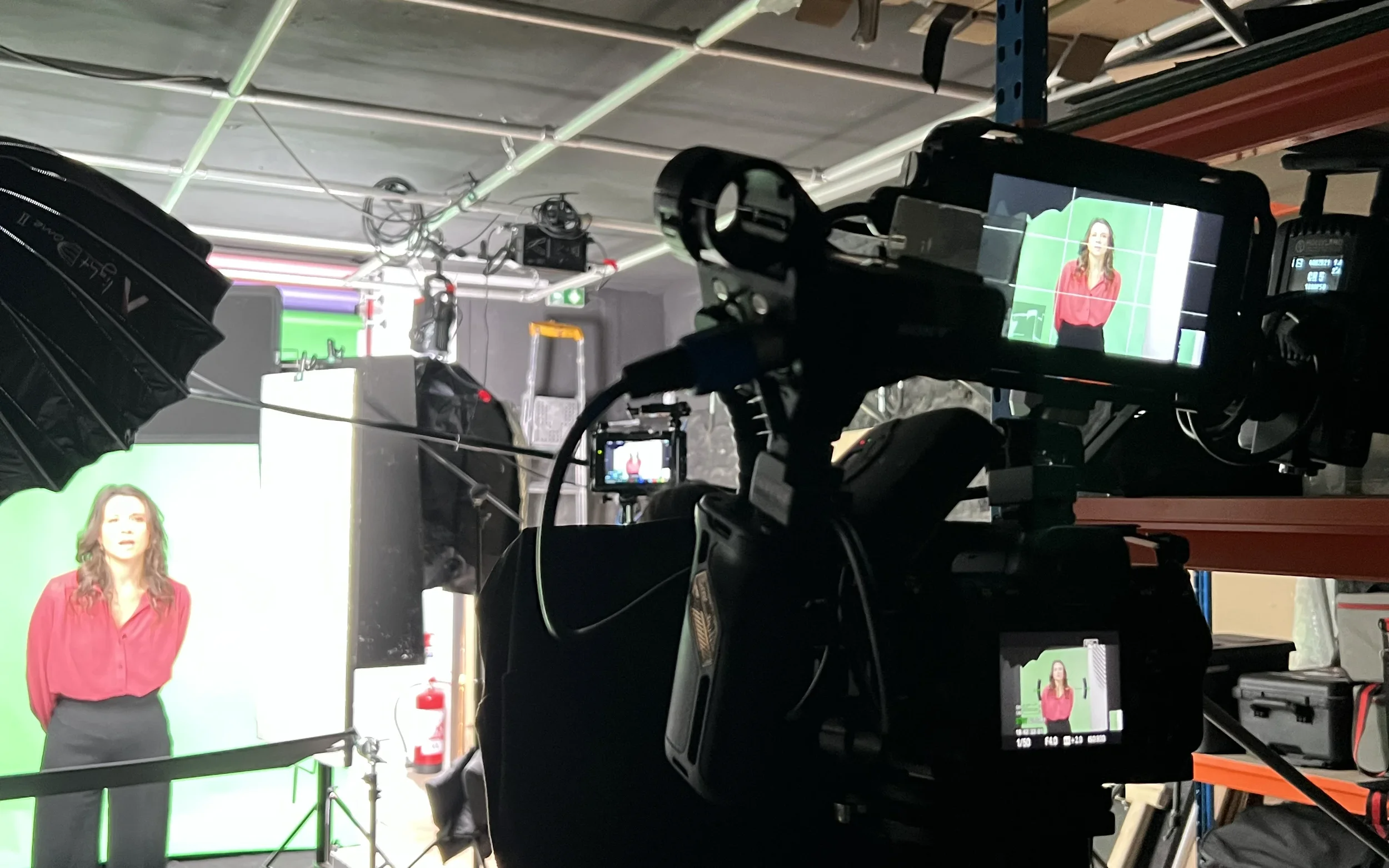Tournage green screen multi-caméra Infuse IA : captation porte-parole pour intégration décor IA et avatar vidéo IA