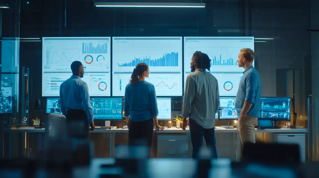 Visualisation d'analyse prédictive par IA pour optimiser une stratégie vidéo