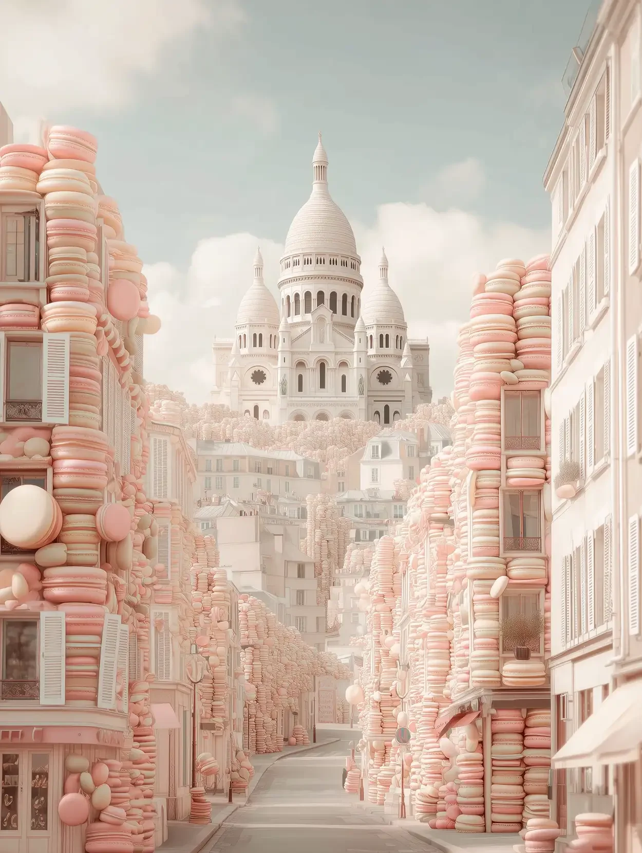 Vue de Montmartre réinterpréter en intelligence artificielle