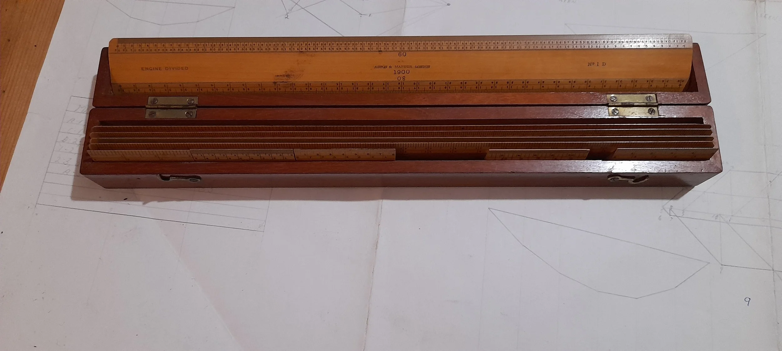 Antique Draughtsman's Boxwood rulers
