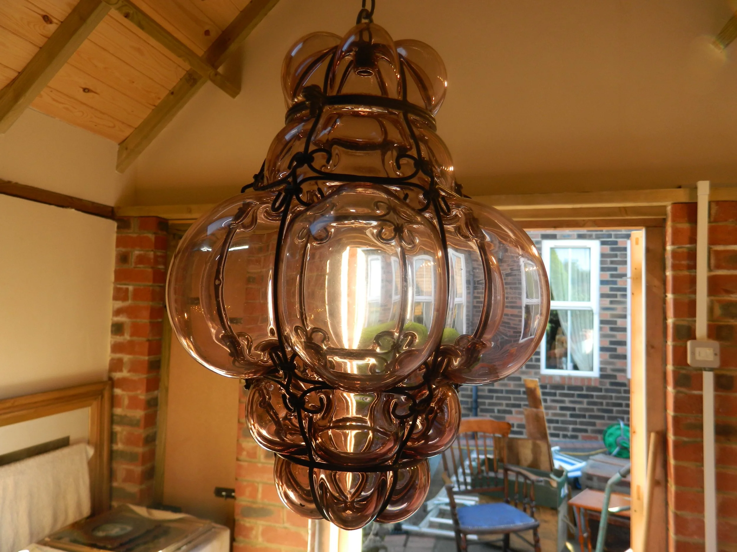 Blown Glass cage Lantern