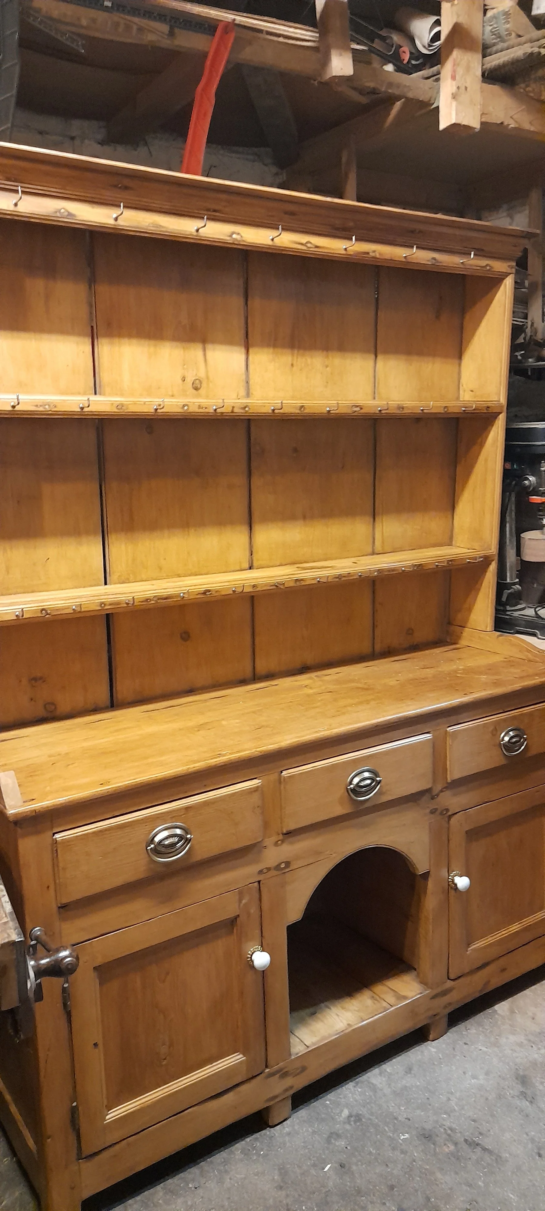 Antique Pine c1820s Kitched dresser with back