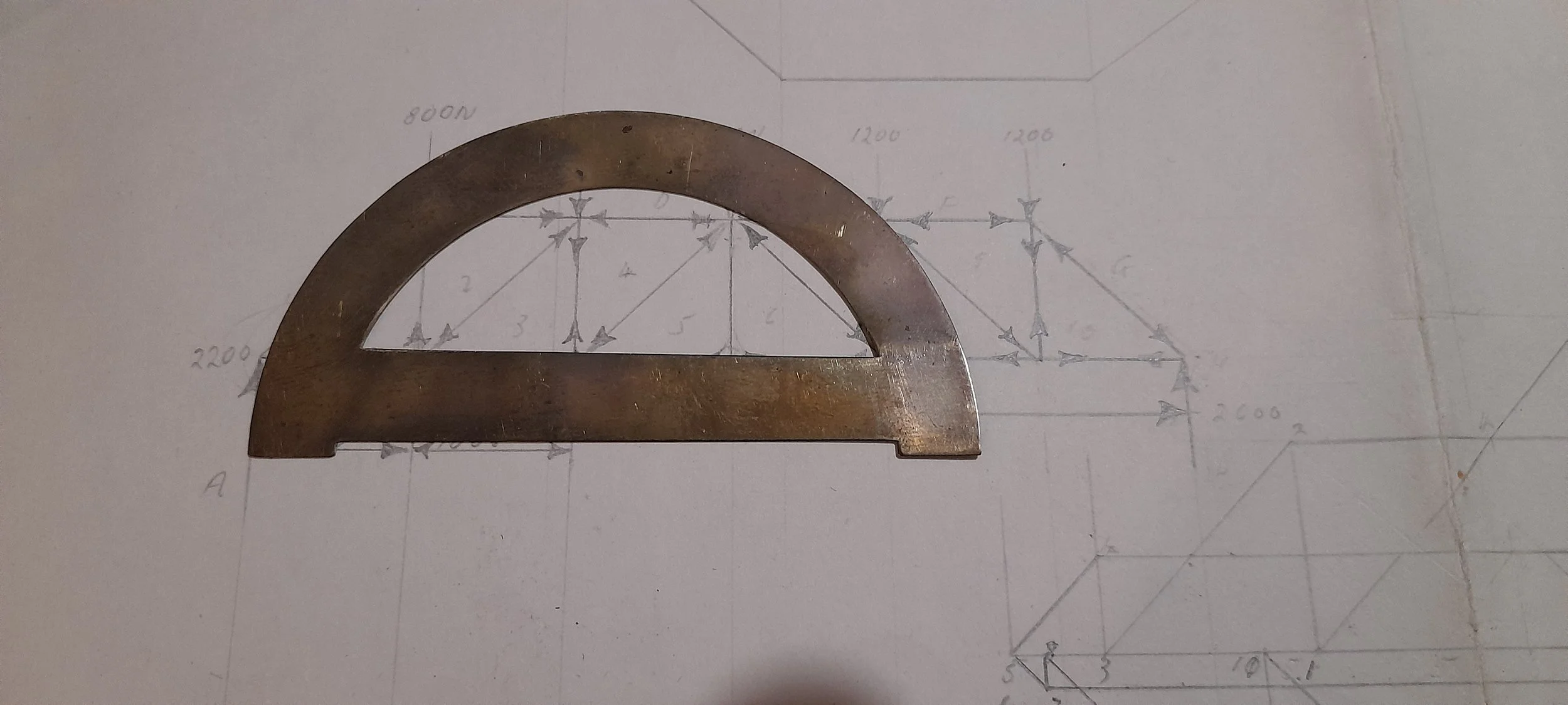 Old Brass protractor