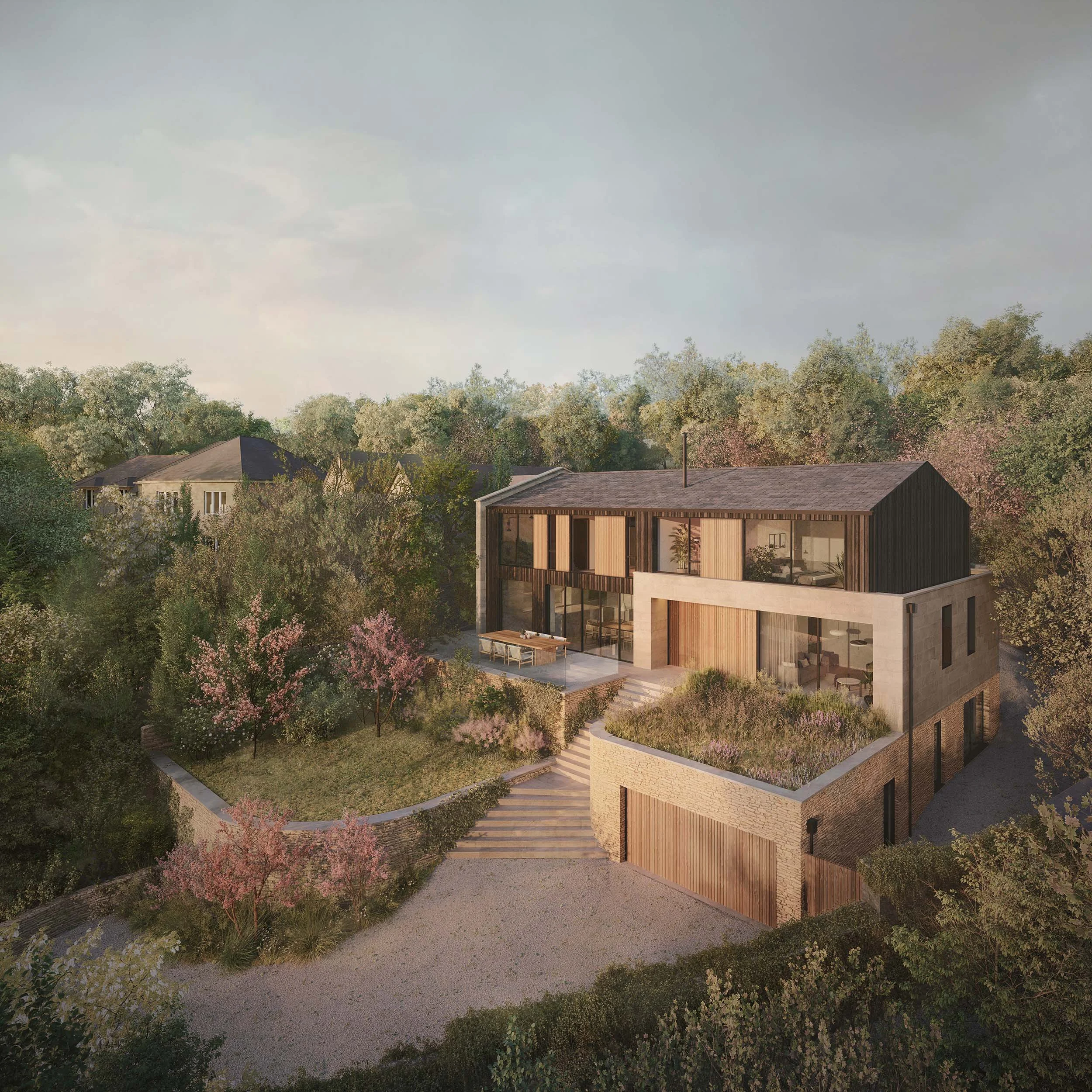 Planning permission for contemporary new build homes 