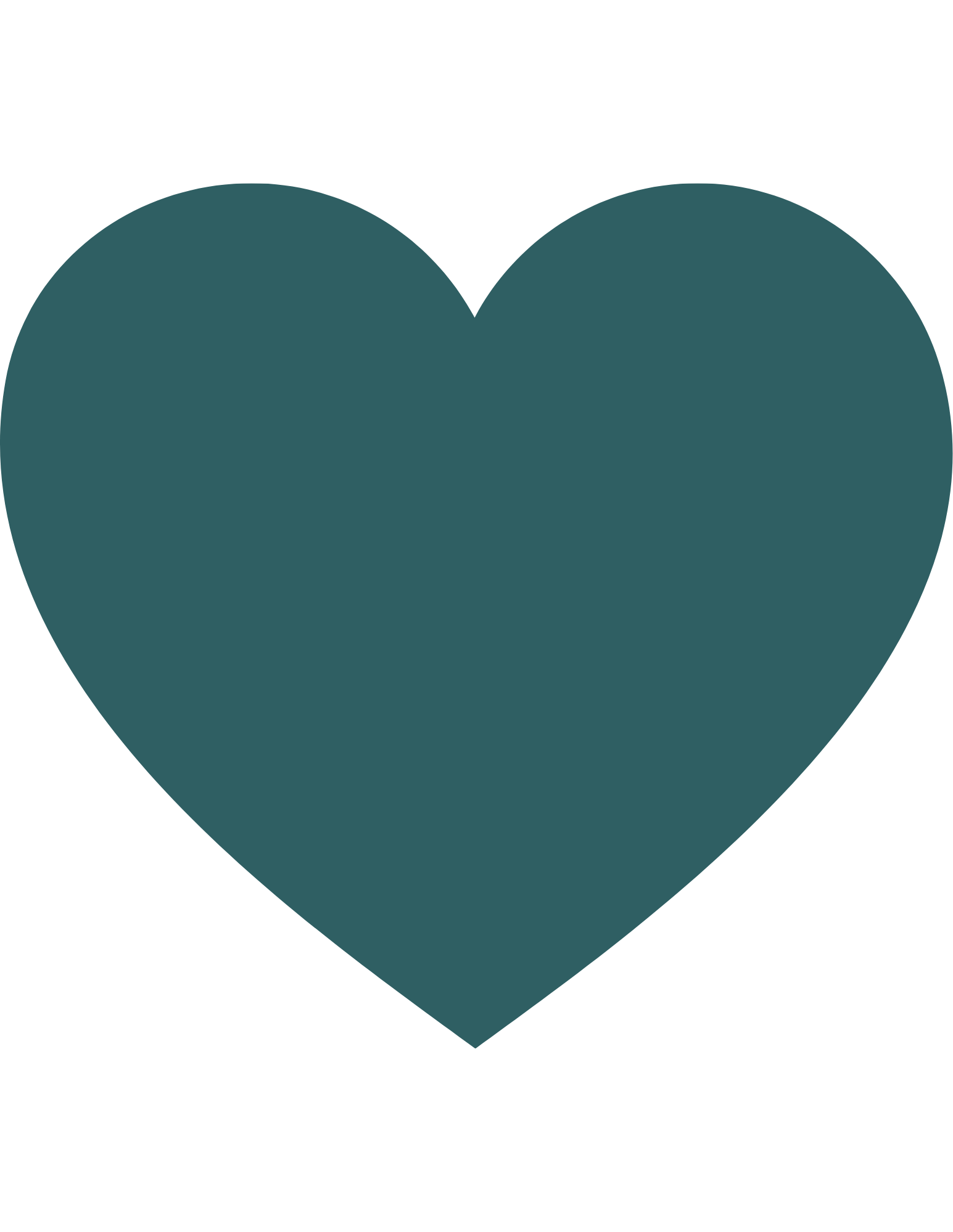 Dark teal heart shape on black background.