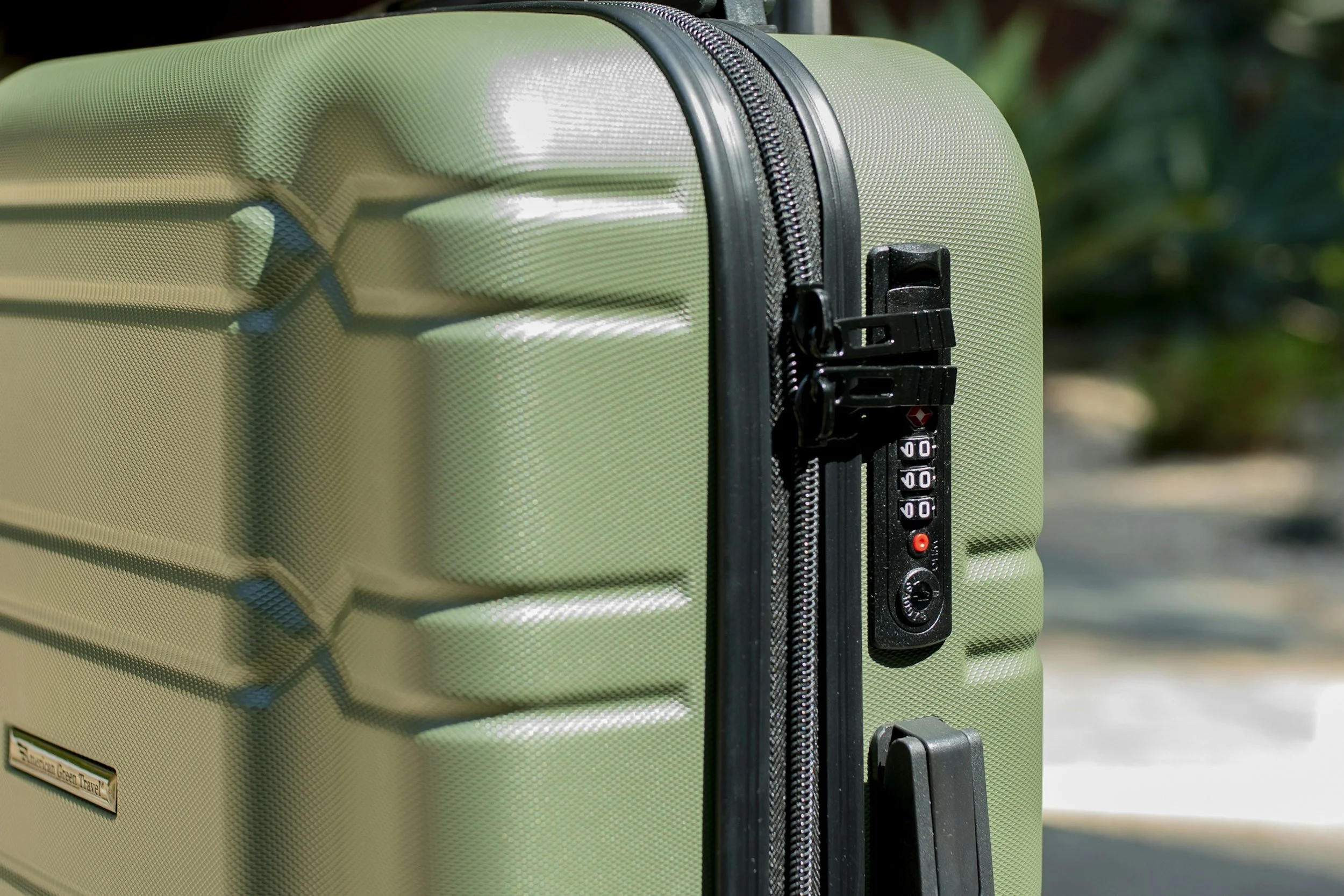 TSA-Approved locks on a suite case.