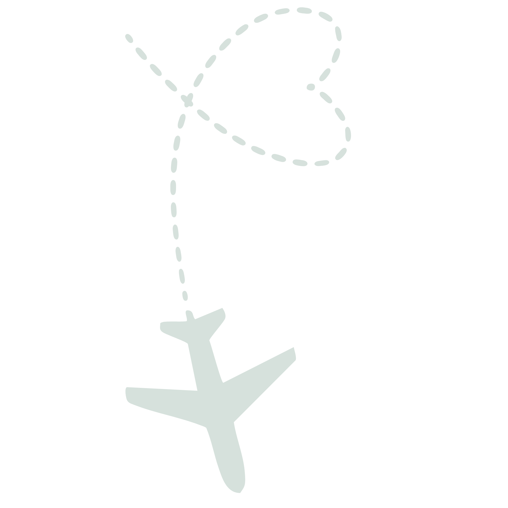 Plane  flying representing the love for travel.