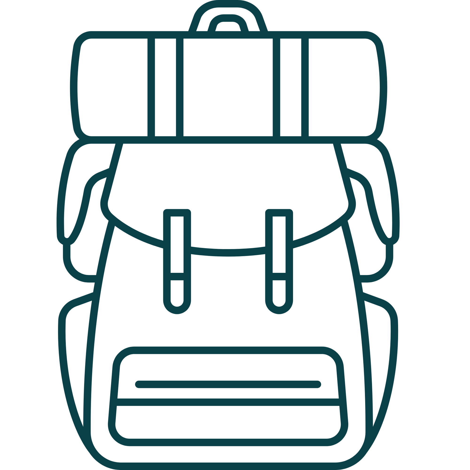 Travel backpack icon representing practical travel planning, packing checklists, and travel resources.