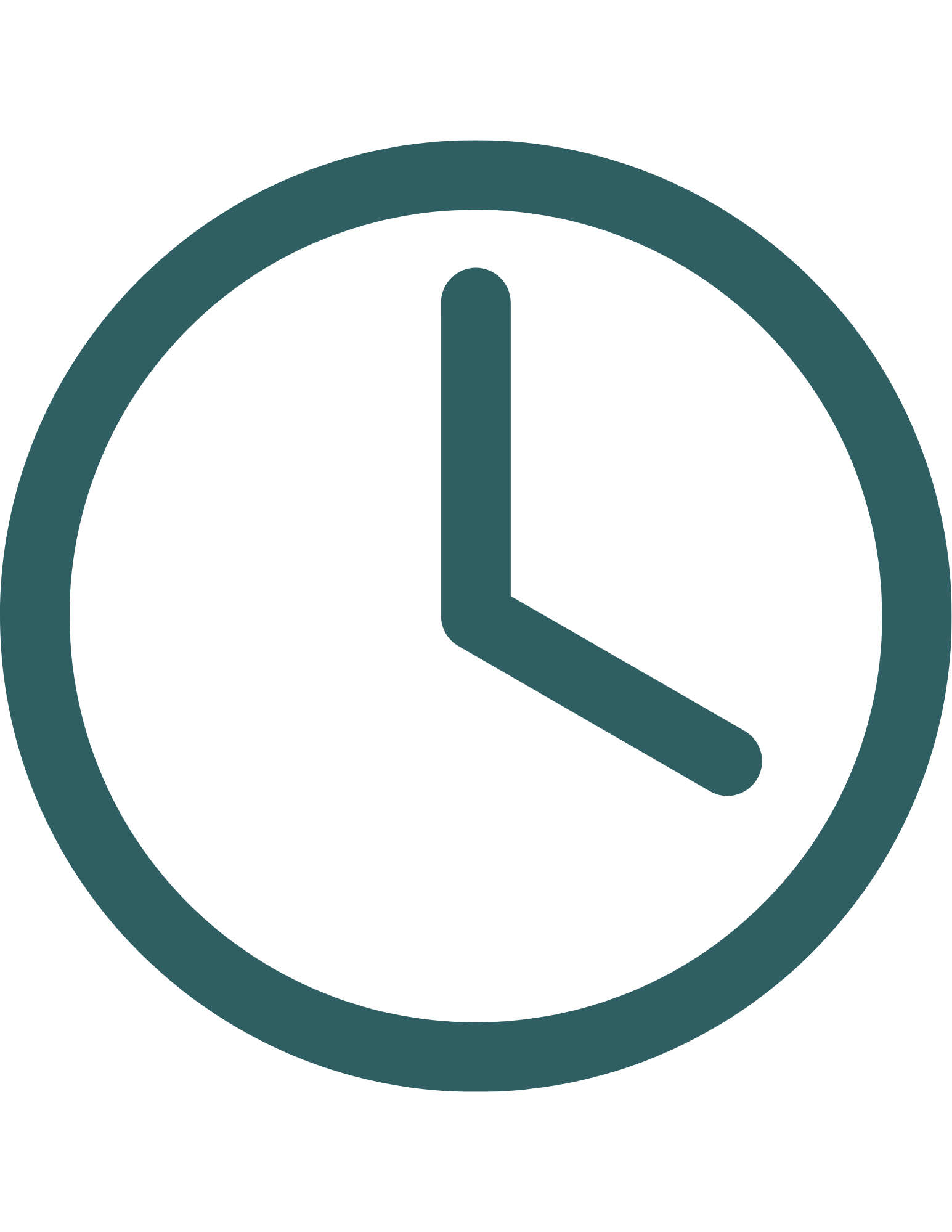 Gray clock icon on a black background.