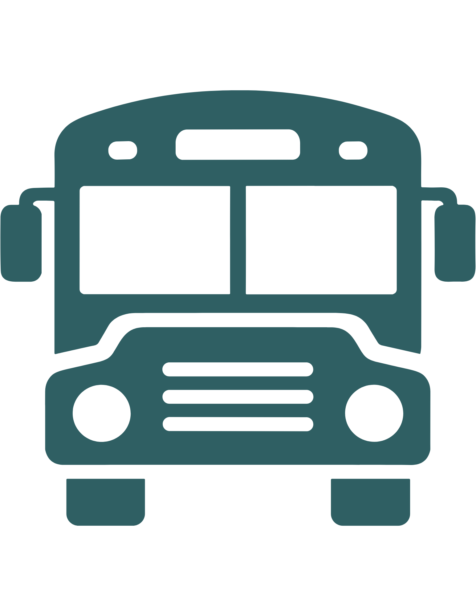 Line drawing of a semi-truck truck front view