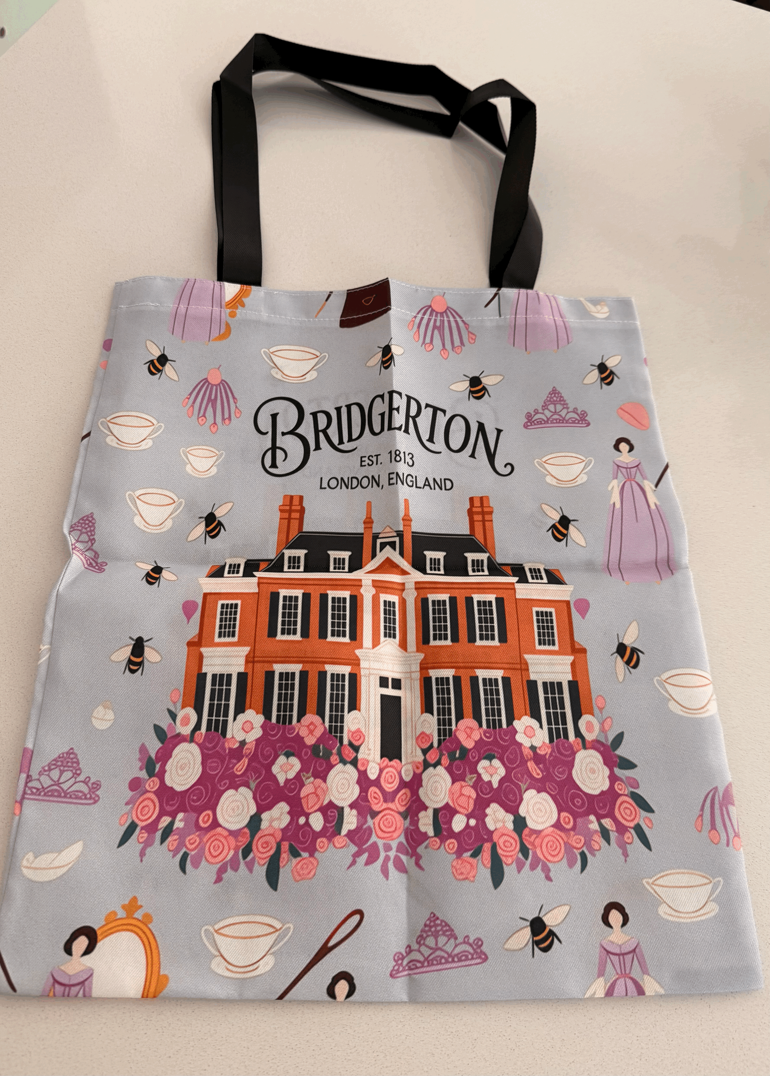 Book themed tote bag