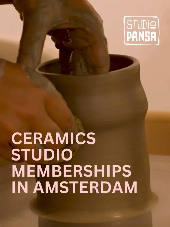 Our spacious ceramics studio on KNSM-Eiland in Amsterdam has everything you need to give your pottery process the time and space it deserves. 

New members get 15% discount on their first month until May. If you did a course with us, we will even dou