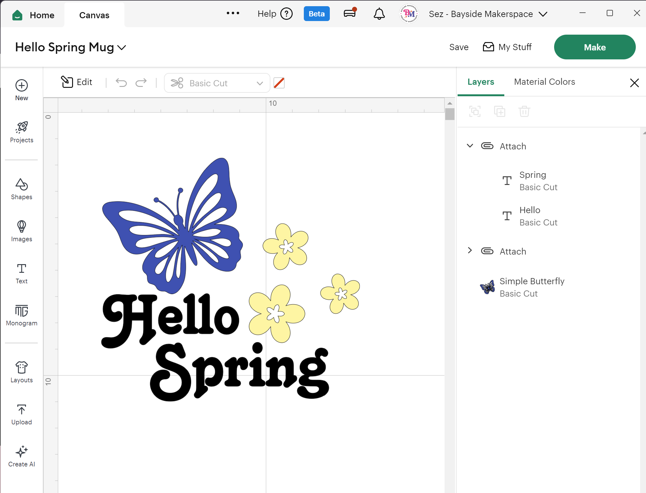 butterfly and flowers design cricut
