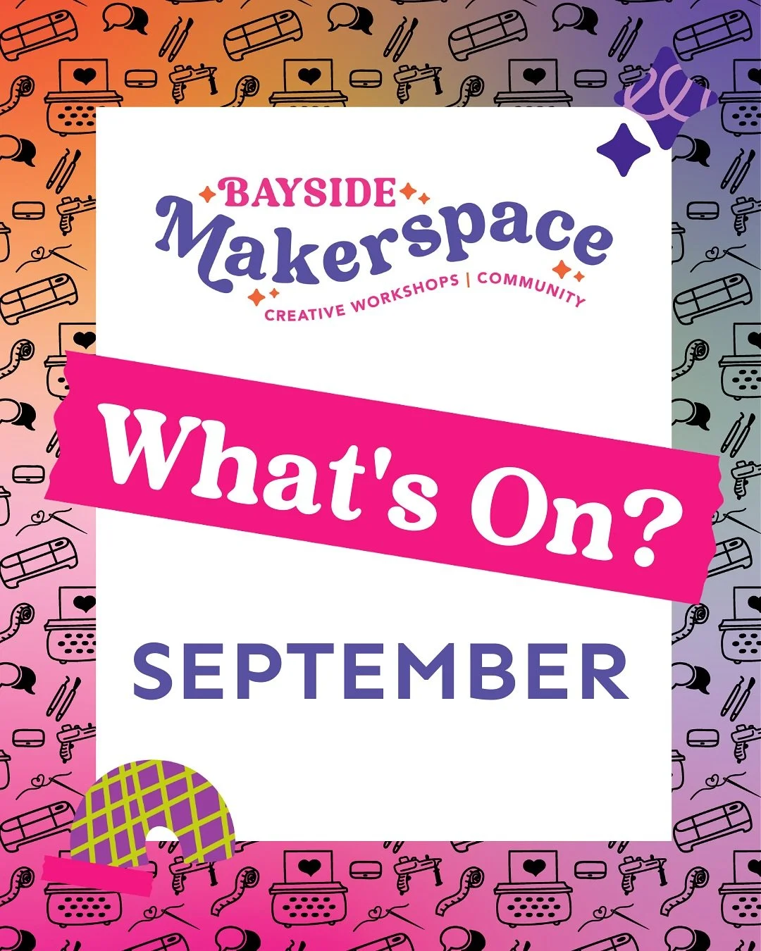 🌸SPRING into creativity with our fun line-up of art &amp; craft workshops September!!
As well as our regular events @baysidemakerspace will be popping up @craft.events_ on Saturday 6th Sept hosting 3 fun workshops you can book via @craft.events_ .

