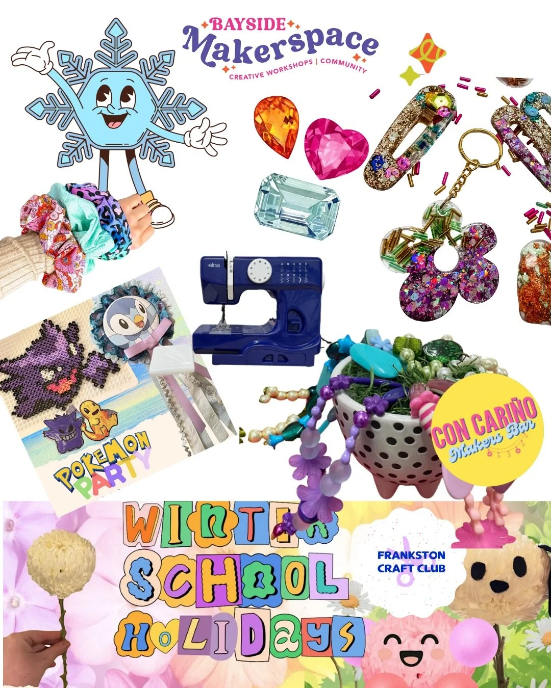 ❄️🪩✂️🫟WINTER SCHOOL HOL FUN!!!
School holidays are nearly here, and we&rsquo;ve got hands-on, screen-free fun lined up for the little makers in your life. No tablets, just making, creating, and getting gloriously messy. 🙌

🪩✨ @baysidemakerspace w