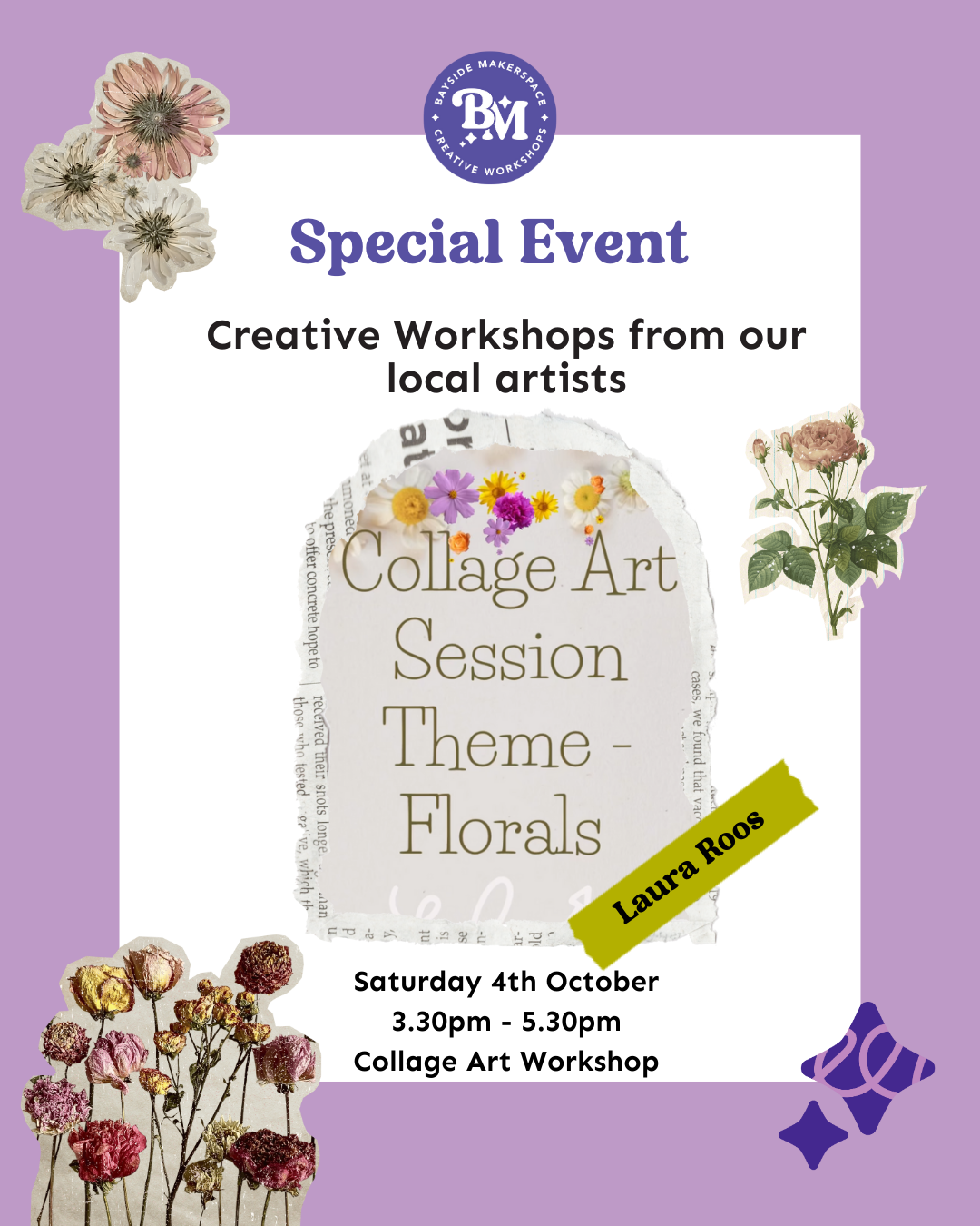 A Man and a woman proudly holding up there rugs made in a tufting workshop, one made a flower rug and the other says Hi