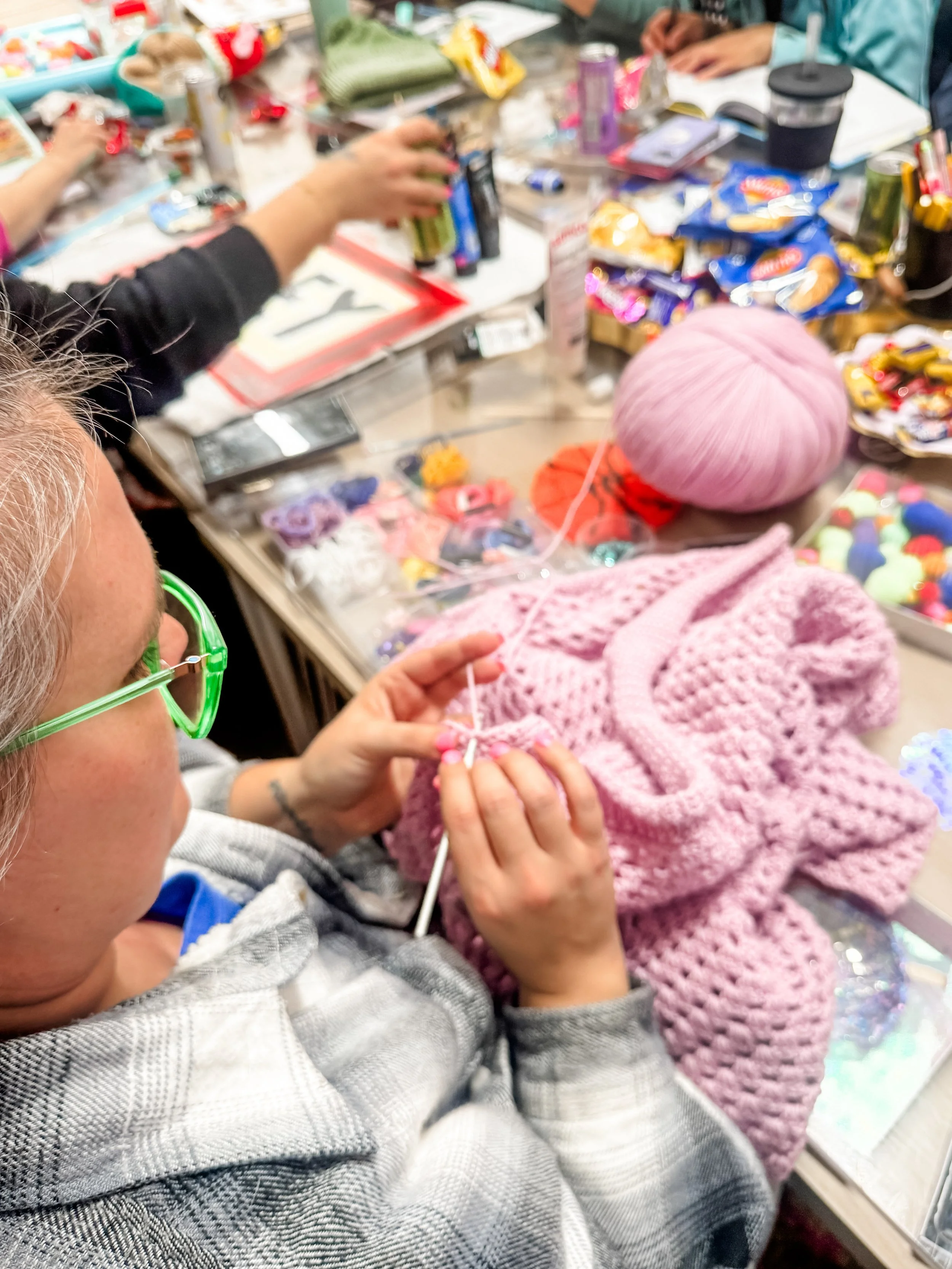 Crochet at huddle learn something new craft.JPG