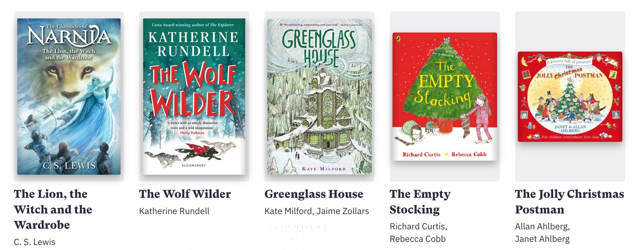 Covers of Christmas books for kids