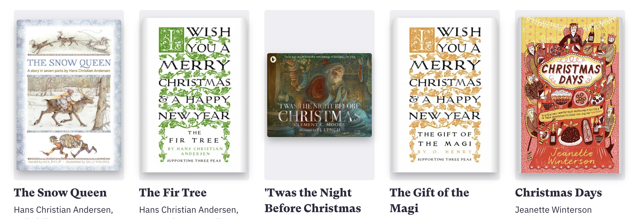 Covers of winter short stories books