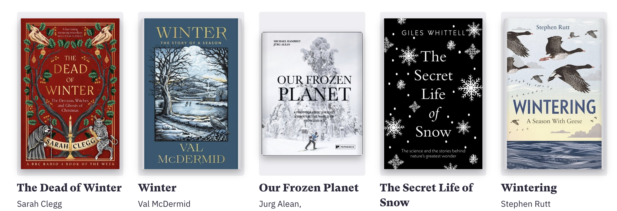 Winter seasonal memoir books