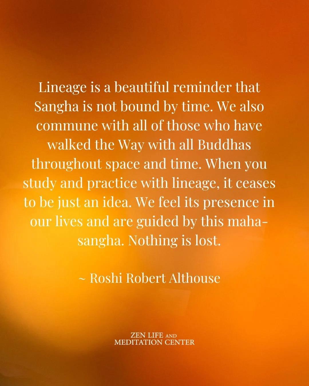 We are never practicing alone.
Lineage isn't a history lesson&ndash;it's a living presence. When practice goes deep enough, you feel it. All those who have walked this Way before us, walking with us still.

Nothing is lost. 🙏

What does that mean to
