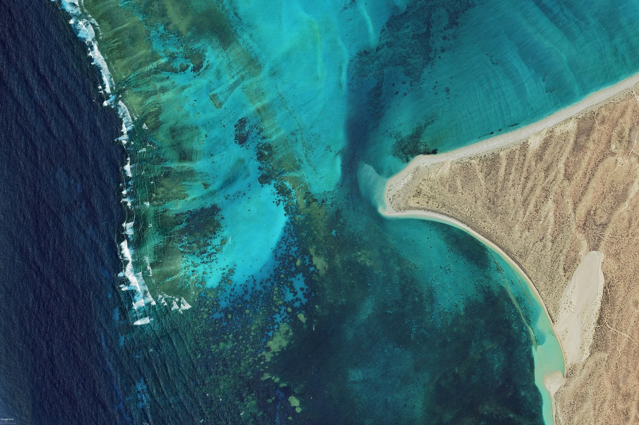 Satellite image near Skeleton Beach, Western Australia