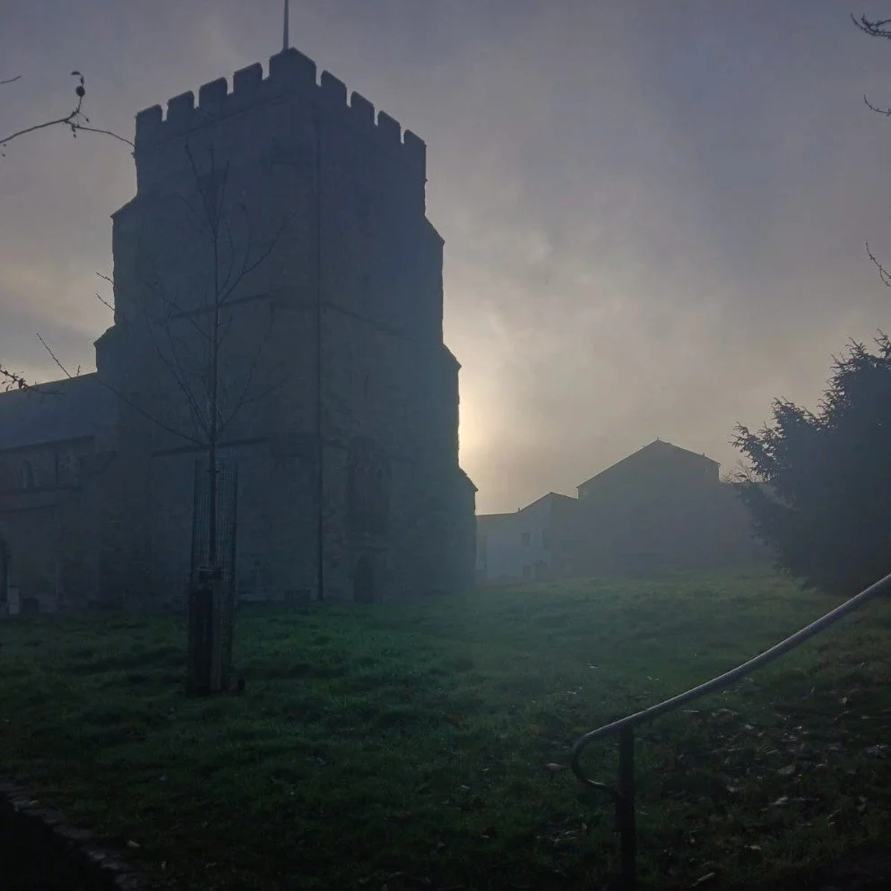 A misty dawn at St Mary's. Taken this morning by Sylvia.